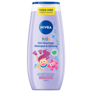 NIVEA Kids 3in1 Duschgel Shampoo & Spülung Bezaubernder Beerenduft 250ml